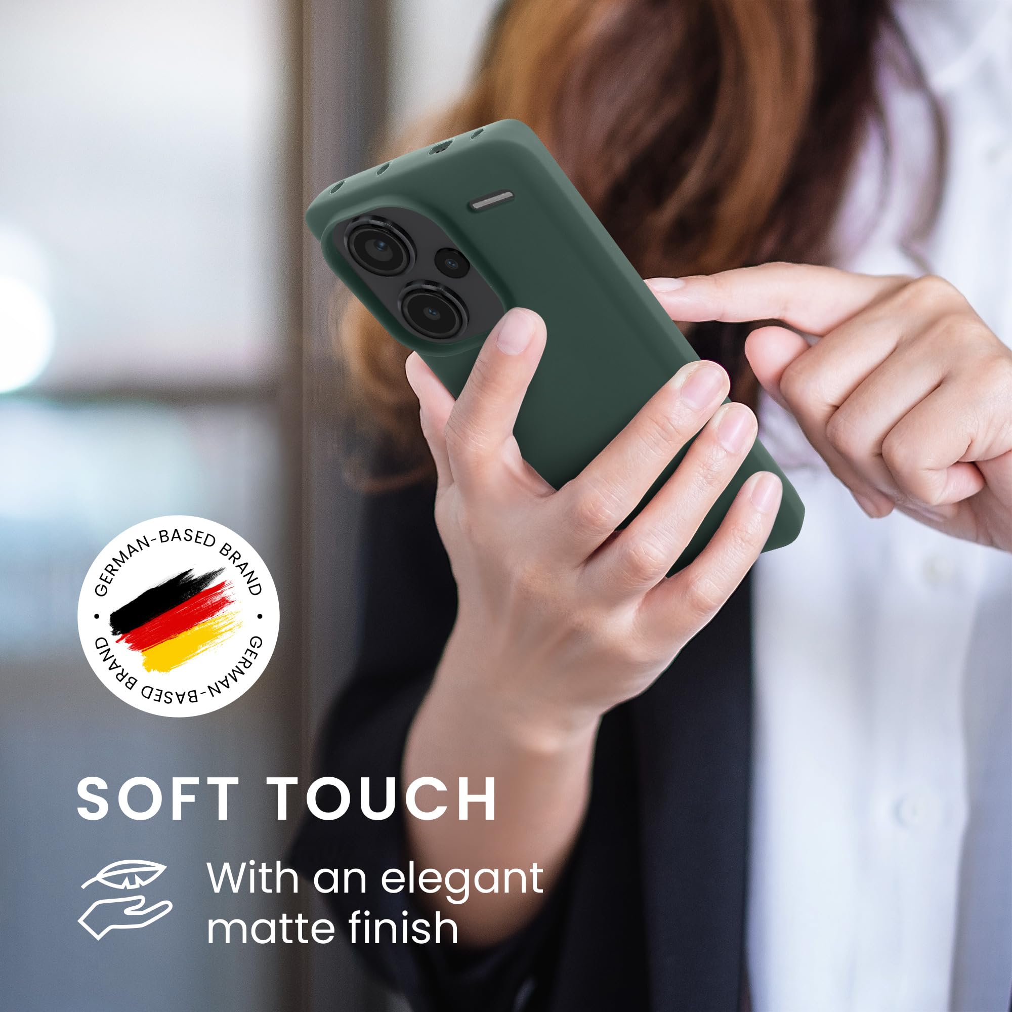 Kwmobile Case Compatible With Xiaomi Redmi Note 13 Pro 5G / Poco X6 5G Case - Protective Slim TPU Cover With Soft Matte Finish - Teal Matte