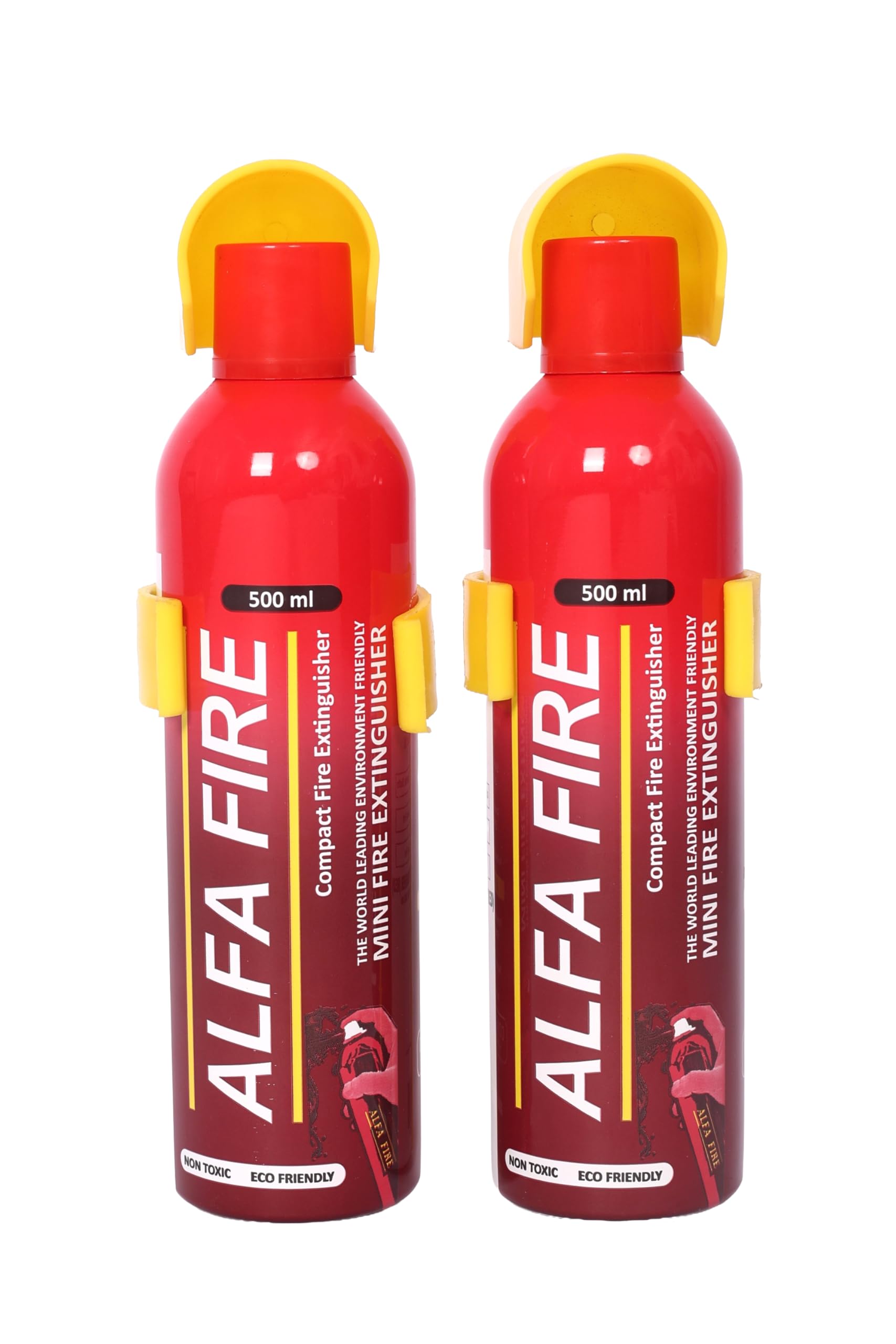ALFA FIRE Handy AFFF Foam Fire Extinguisher Bottle – 500ml | Aluminium Body | Compact Spray for Class A & B Fires | ISO Certified | Pack of 2
