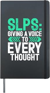 SLPS Giving a Voice to every thought Speech Therapy Hardcover Journal, Black
