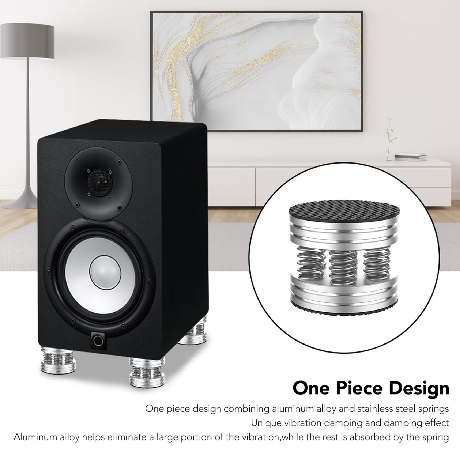 Piedini Per Dispositivi Audio - 4 Pezzi In Alluminio Dorato, 45x15mm, Con Ammortizzatori In Gomma - Foto 6