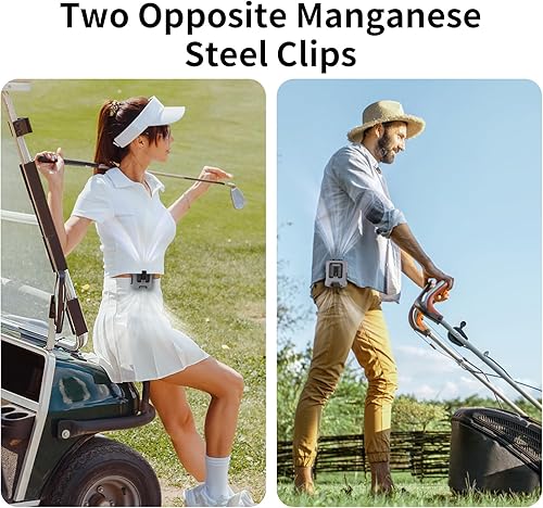 Miniatura 6 de Socool - Ventilador de cintura portátil con clip en el cinturón portátil, mini ventiladores personales recargables, 4 velocidades 13000 RPM,