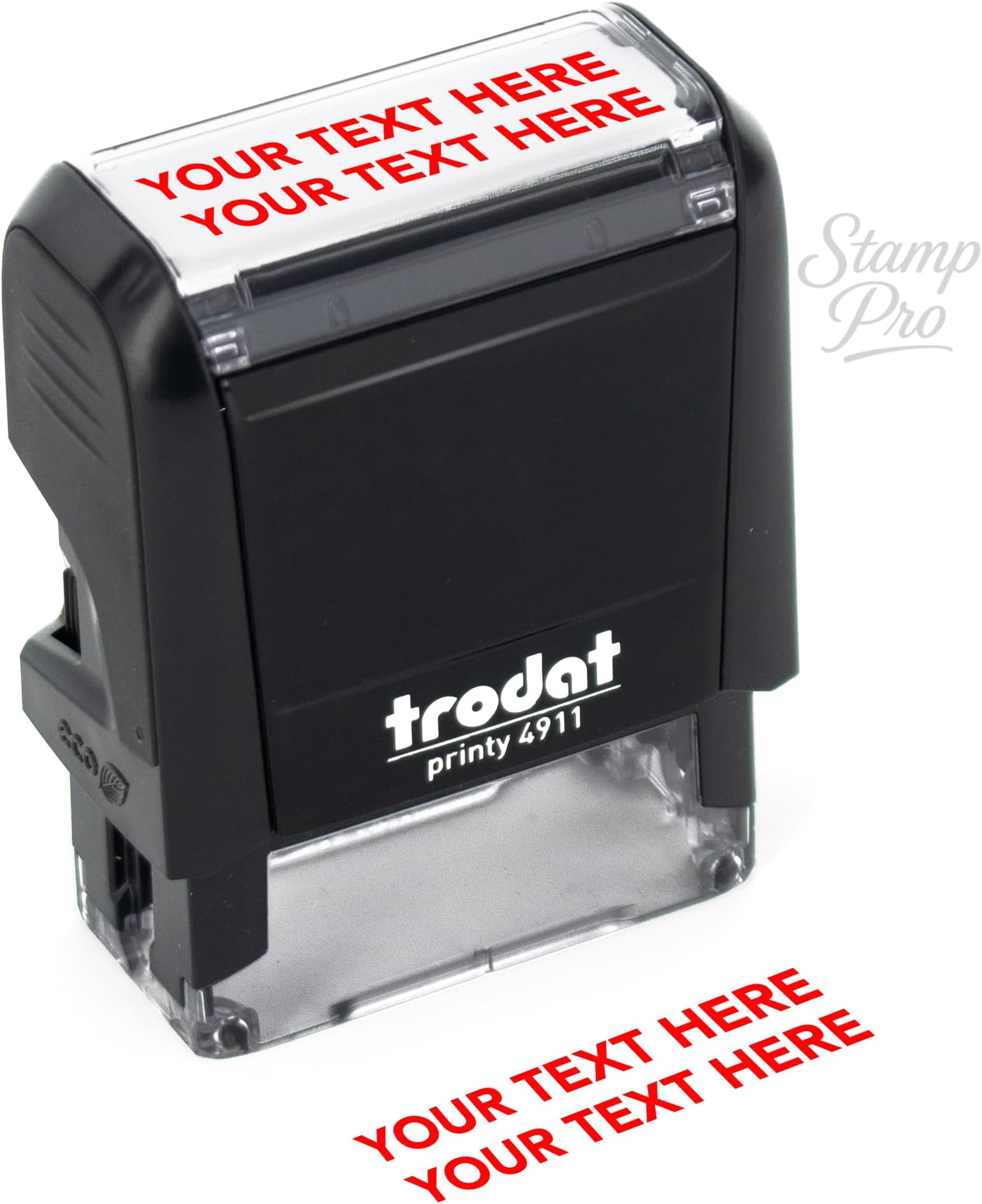Stamp Pro Self Inking 2 Line Custom Stamp – Personalized Name or Text Stamp for Home, School, Crafts & Business Use – Choose Size, Font Style & Ink Color (Small)