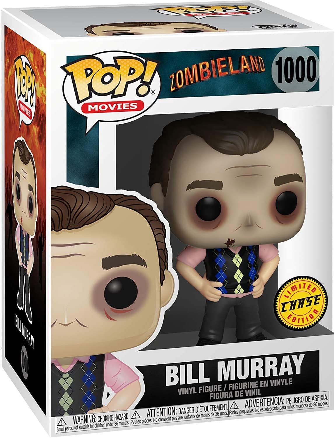 POP Zombieland - Bill Murray Limited Edition Chase Funko Pop! Vinyl Figure (Bundled with Compatible Pop Box Protector Case), Multicolored, 3.75 inches