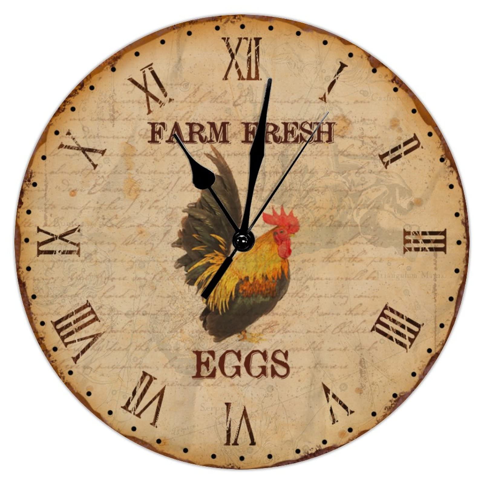 Horloge murale rustique silencieuse à piles pour des nuits paisibles