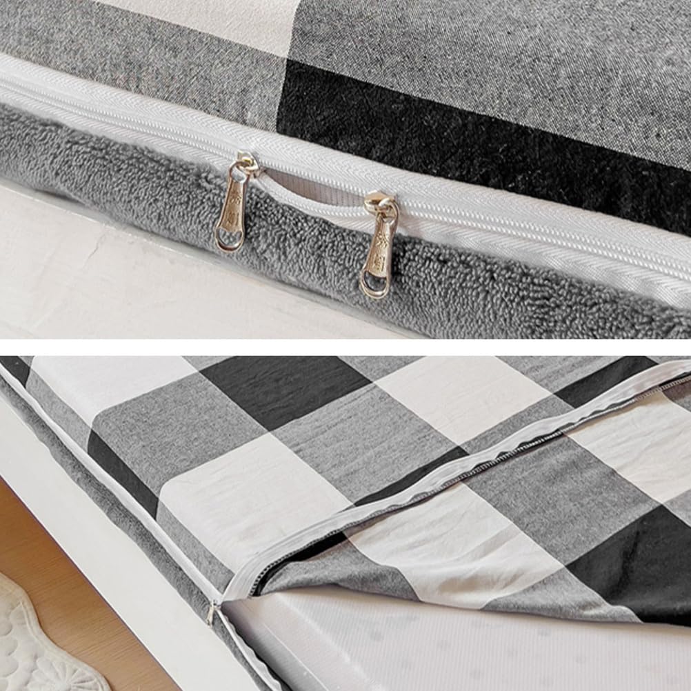 Tradycyjny japoński futon pokrowiec na materac – aksamitny i bawełniany podwójny rozmiar, kompleksowy pokrowiec ochronny, można prać w pralce, 120 x 200 cm, miękki i