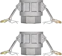 Vista 10 de Accesorios de bloqueo de leva global de aluminio Tipo F Cam & Groove Hose Fittings, acoplamiento Camlock de 1.5 pulgadas, enchufe de 1.5 pulgadas x