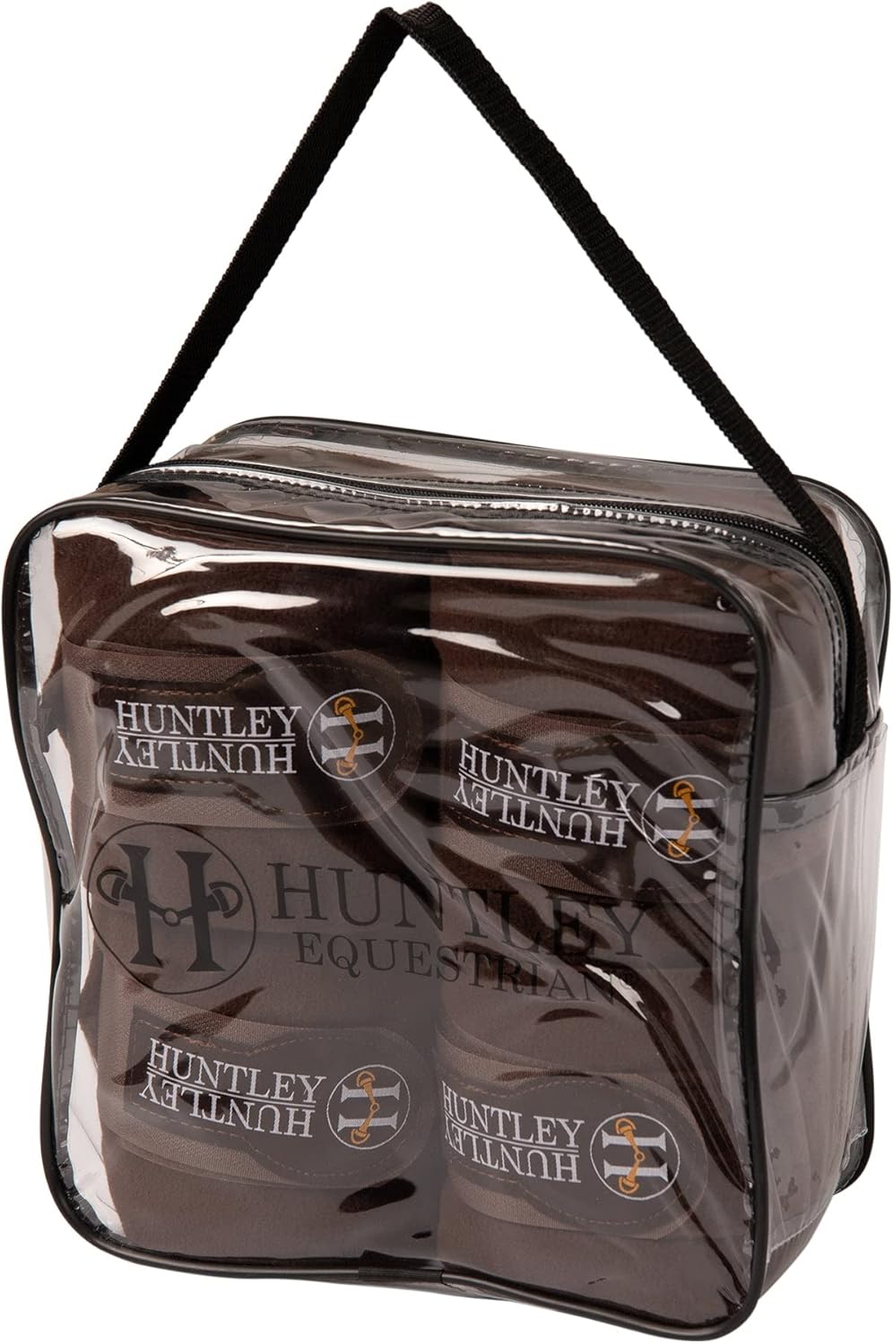 Huntley Equestrian Polo Wraps for Horses: Protective Leg Support Bandage for Training, Exercising, Turnout- 4 Wraps (Brown)