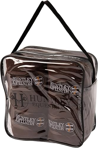 Vista 3 de Huntley Equestrian Envolturas de polo para caballos: vendaje protector de soporte de pierna para entrenamiento, ejercicio, participación - 4 Marrón