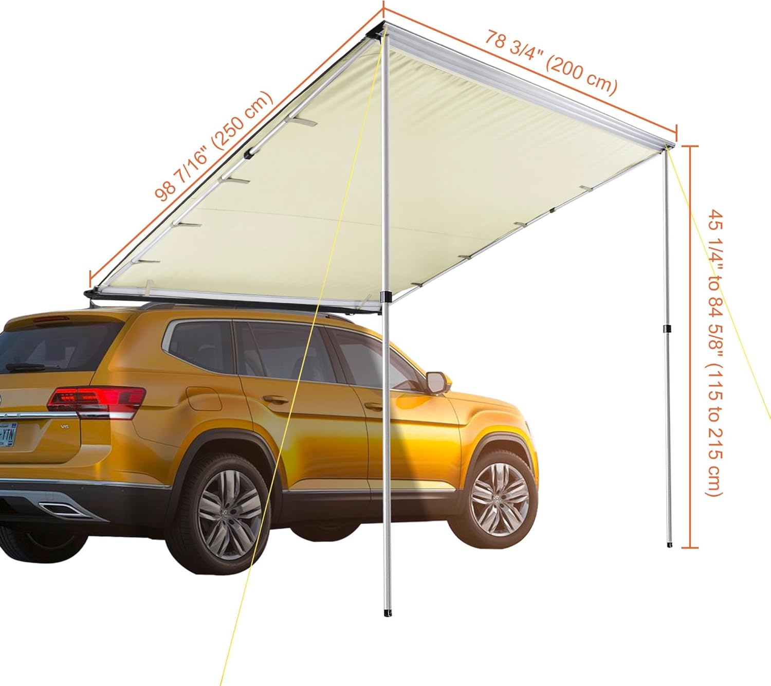 Yescom 8.2x8.2Ft Car Side Awning SUV Truck Vehicle Canopy UV50+ Rooftop Pull Out Tent Shade Shelter for Outdoor Camping Yescom 8.2x8.2Ft Car Side Awning SUV Truck Vehicle Canopy UV50+ Rooftop Pull Out Tent Shade Shelter for Outdoor Camping