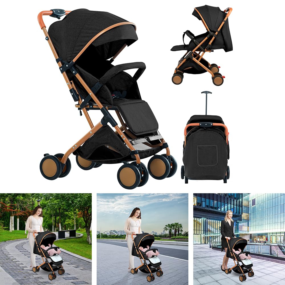 Oxford Baby Kinderwagen,Reisebuggy,Kinderwagen,0–4 Jahre,bis 22 kg,kompakt zusammenklappbar, Geräumiger Sitz,3 Liegepositionen,10 kg großen Aufbewahrungskorb,schnell zusammenklappbar (B-Schwarz)