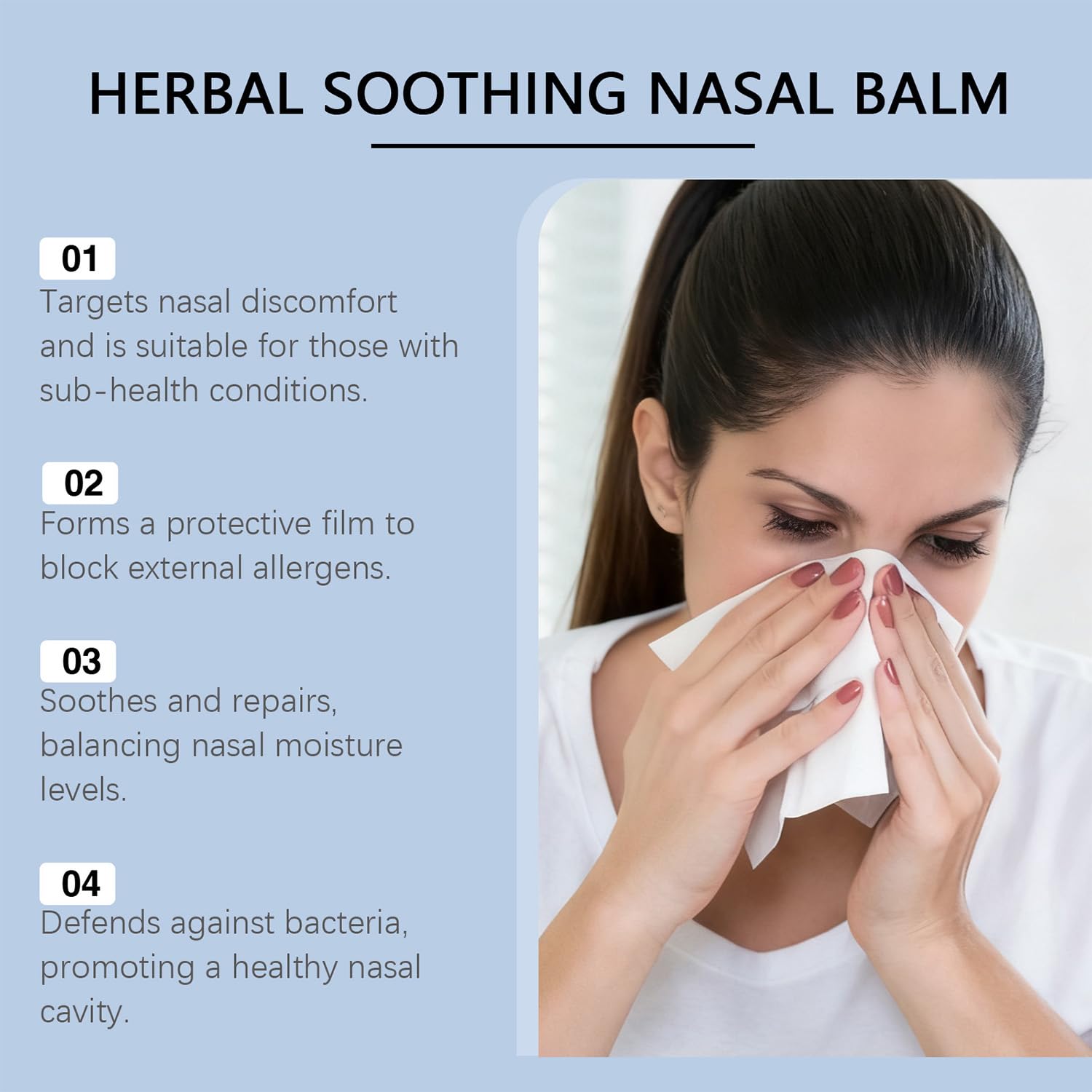 Crema Para El Cuidado Nasal, Extracto De Hierbas Crema Para La Nariz Congestionada, Tarro Hidratante Portátil para Viajes Hombres Mujeres Adultos, Apoyo para el Bienestar Familiar y Personal, 30g