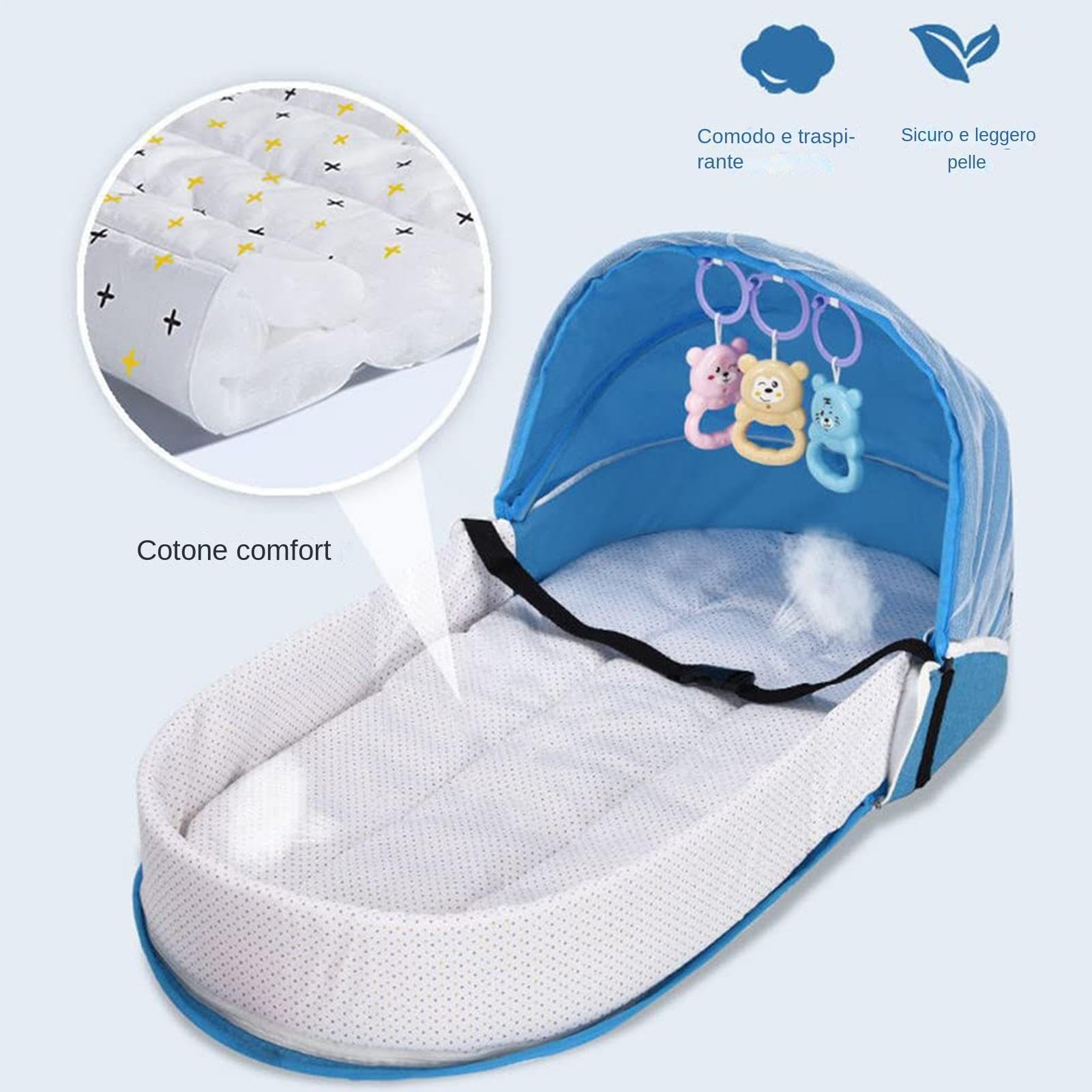 Generico Da Viaggio Portatile, Pieghevole Per Bambini, 16,54x13,39 Pollici, Per Bambini Con Baldacchino, Culle Lavabili E Riutilizzabili, Da Picnic All'aperto Con Tessuto Resist