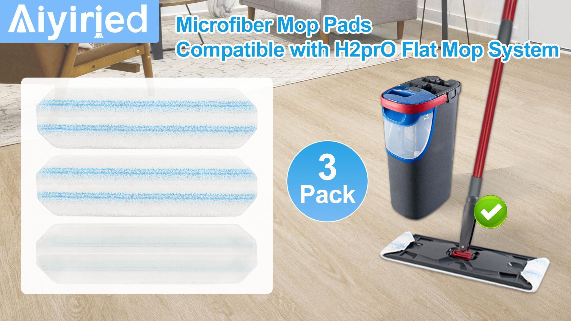 แผ่นผ้าไมโครไฟเบอร์สำหรับเปลี่ยน 6 ชิ้น สำหรับไม้ถูพื้นแบบแบน O-Cedar H2Pro | ผ้าไมโครไฟเบอร์แบบซักเครื่องได้ สำหรับพื้นแข็ง