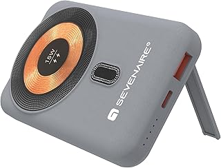 SEVENAIRE P100 Magnetic Magsafe Power Bank 10000mAh [Magsafe Compatible] [15W Fast Charge] Magnetic Wireless Power Bank for iPhone 15/14/13/12, [22.5W Wired], Type C PD Input/Output (Blue)