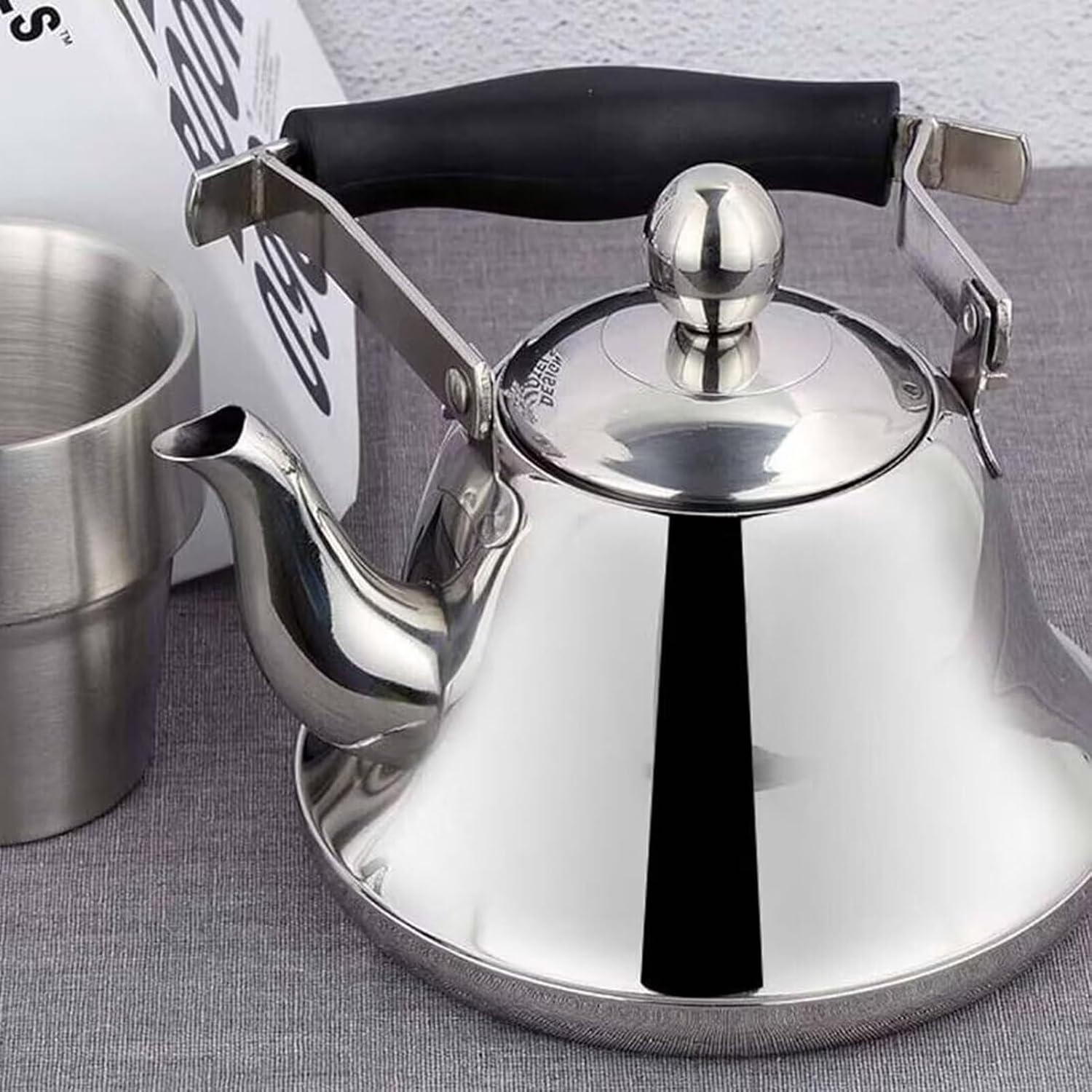 笛吹きケトル クラシック レトロ、1～6L ステンレススチール製コンロ用ティーケトル、キッチンガスコンロ、電磁調理器用ハンドル付きテ