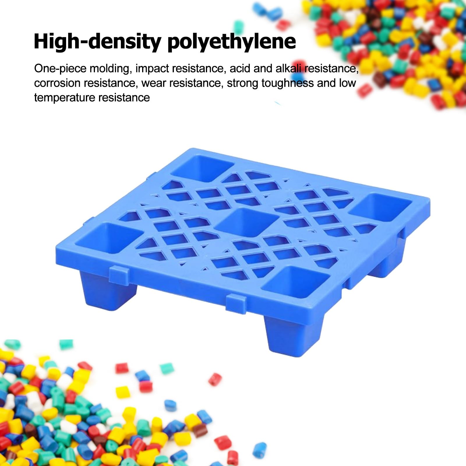 Lot de 2 palettes emboîtables en plastique – Palettes de sol en polyéthylène pour restaurants, cuisines, supermarchés, sous-sols et entrepôts (60 x 50 cm)