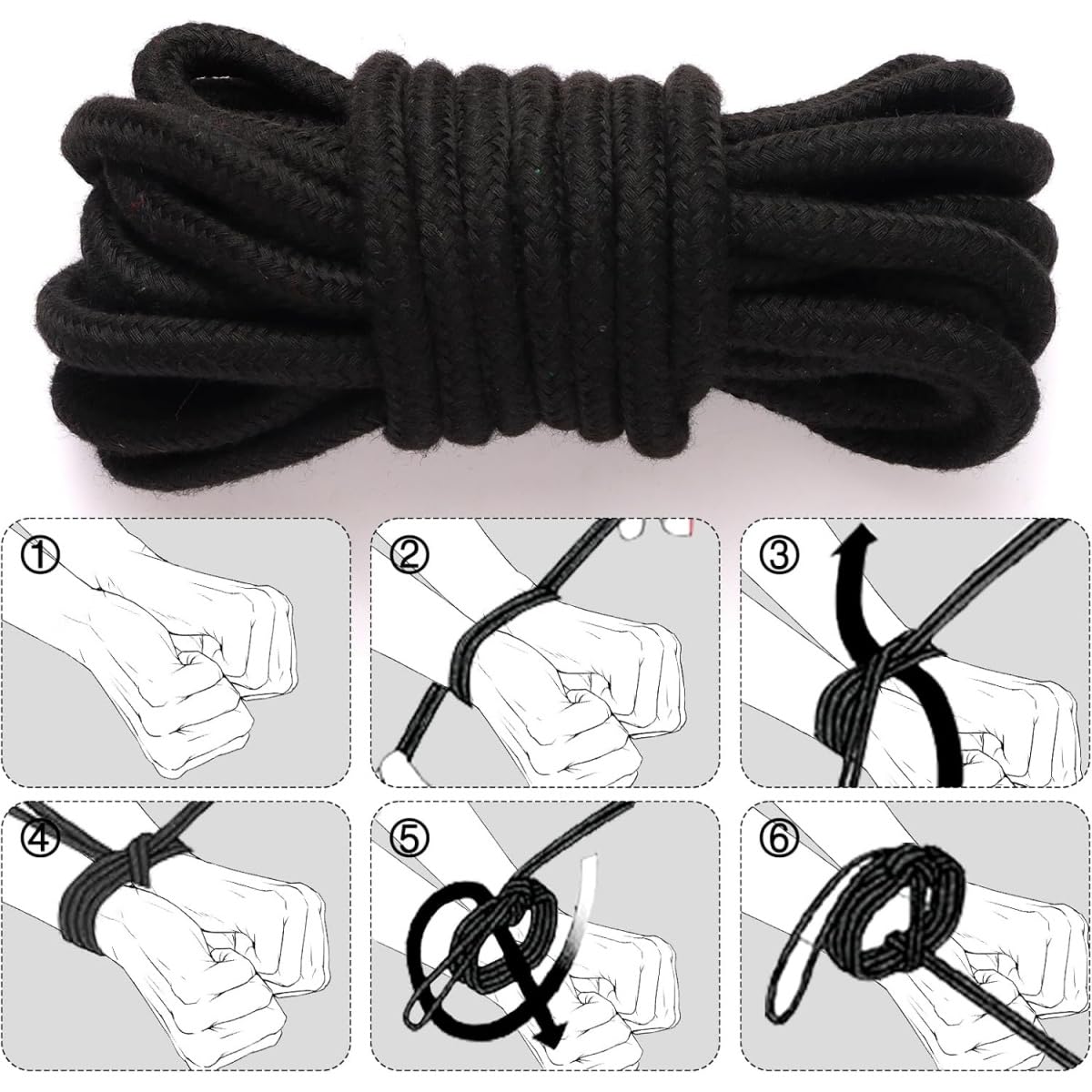 Set sessuale multifunzione 10 pezzi set con cinturino in nylon nero, dotato di cinturino regolabile - D19