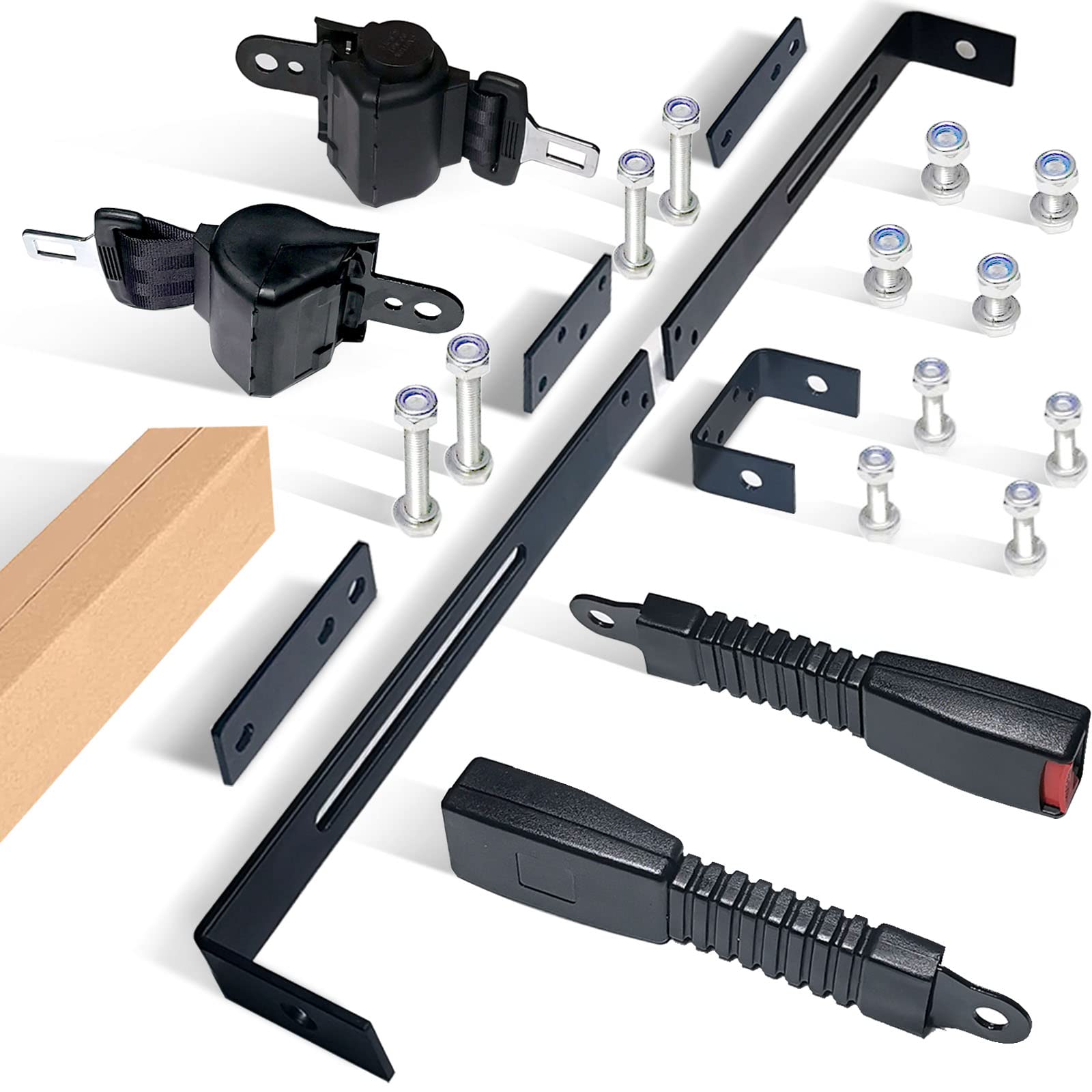 Retractable Golf Cart Seat Belt Bracket Kit for EZGO, Club Car, Yamaha