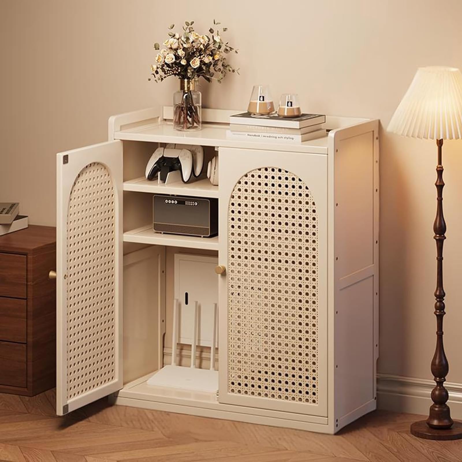 Armoire routeur WiFi design blanc pour bureau à domicile