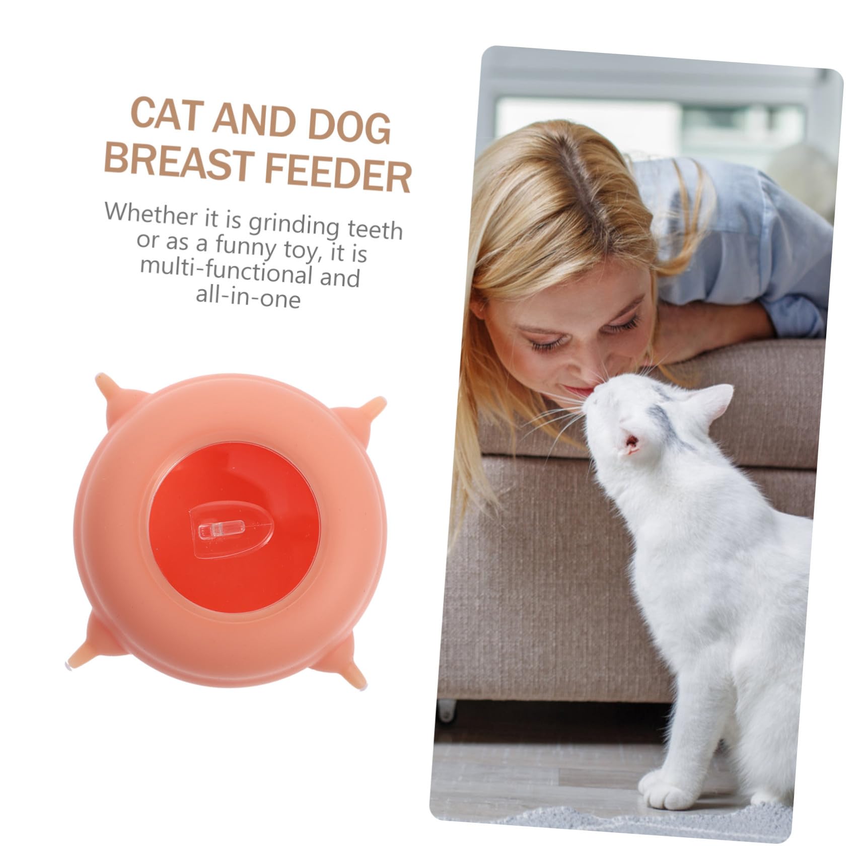 POPETPOP Biberon per Cuccioli in Silicone Rosa, Giocattolo Riutilizzabile per L'alimentazione e L'addestramento di Gattini e Cuccioli di Piccole Dimensioni