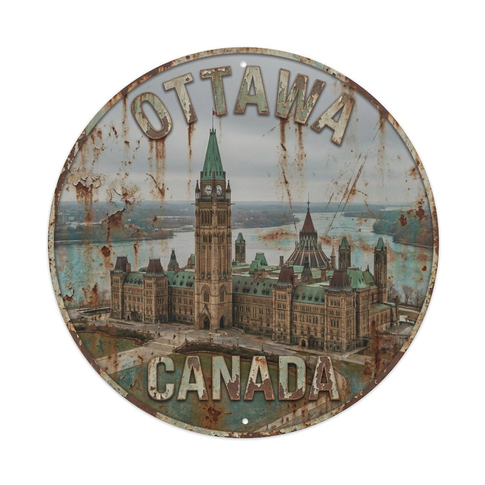 Galvaxio Style Vintage Travel Canada Ottawa Metal Tin Sign