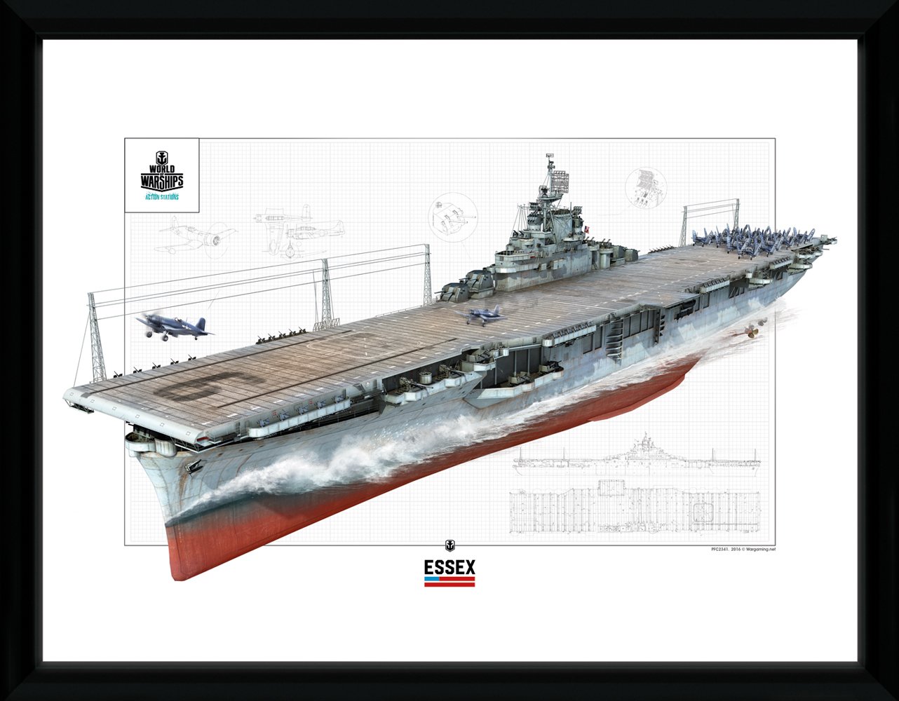 Photographie Essex World of Warships GB Eye sous cadre de format 40x30 cm pour décoration murale