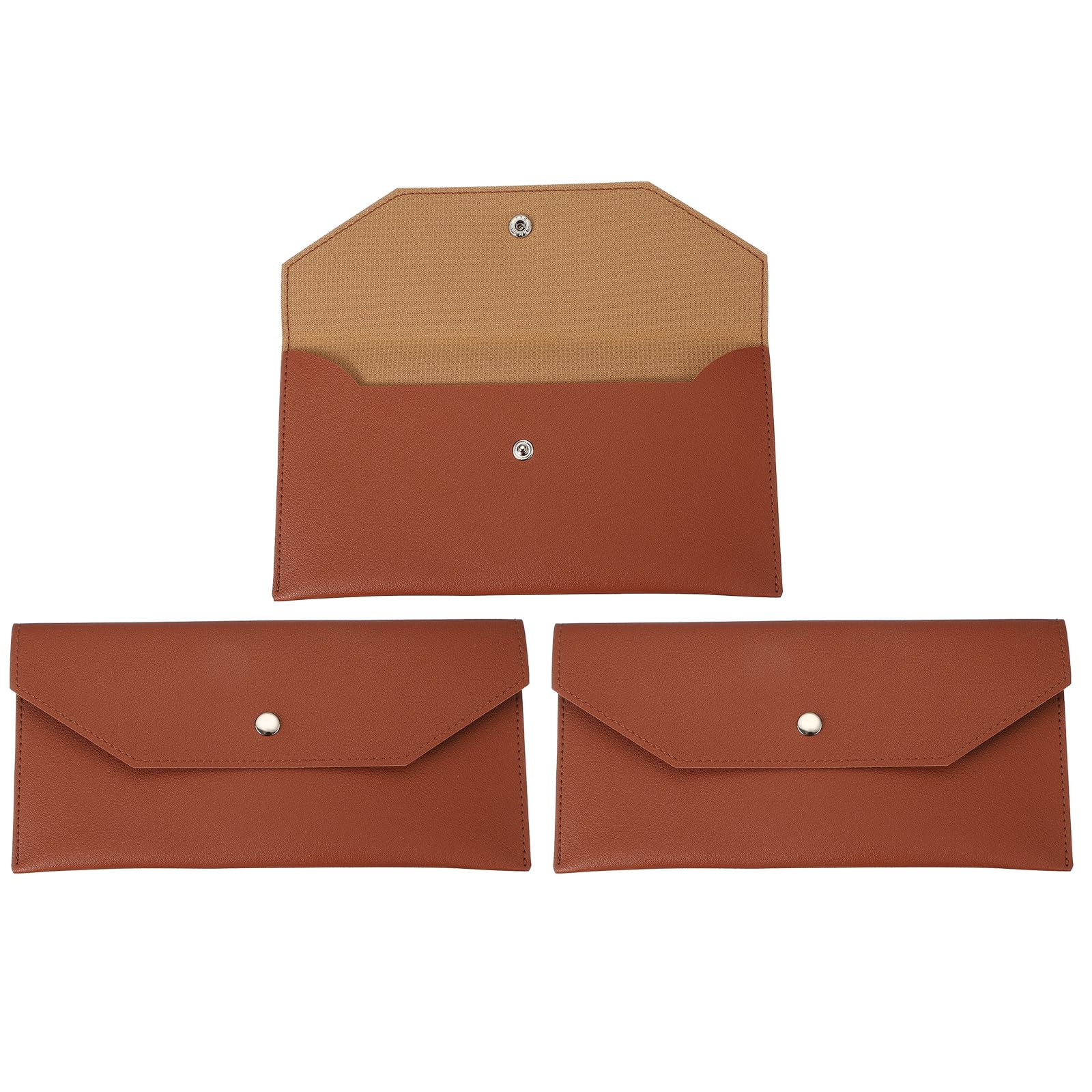 PATIKIL 2 Pack Cash Envelope Wallet, Budget Cash Holder Reusable Money Bag Pouch Leather Money Organizer Pouch for Men Women Receipt Check Bill Travel Graduation Holidays, Brown