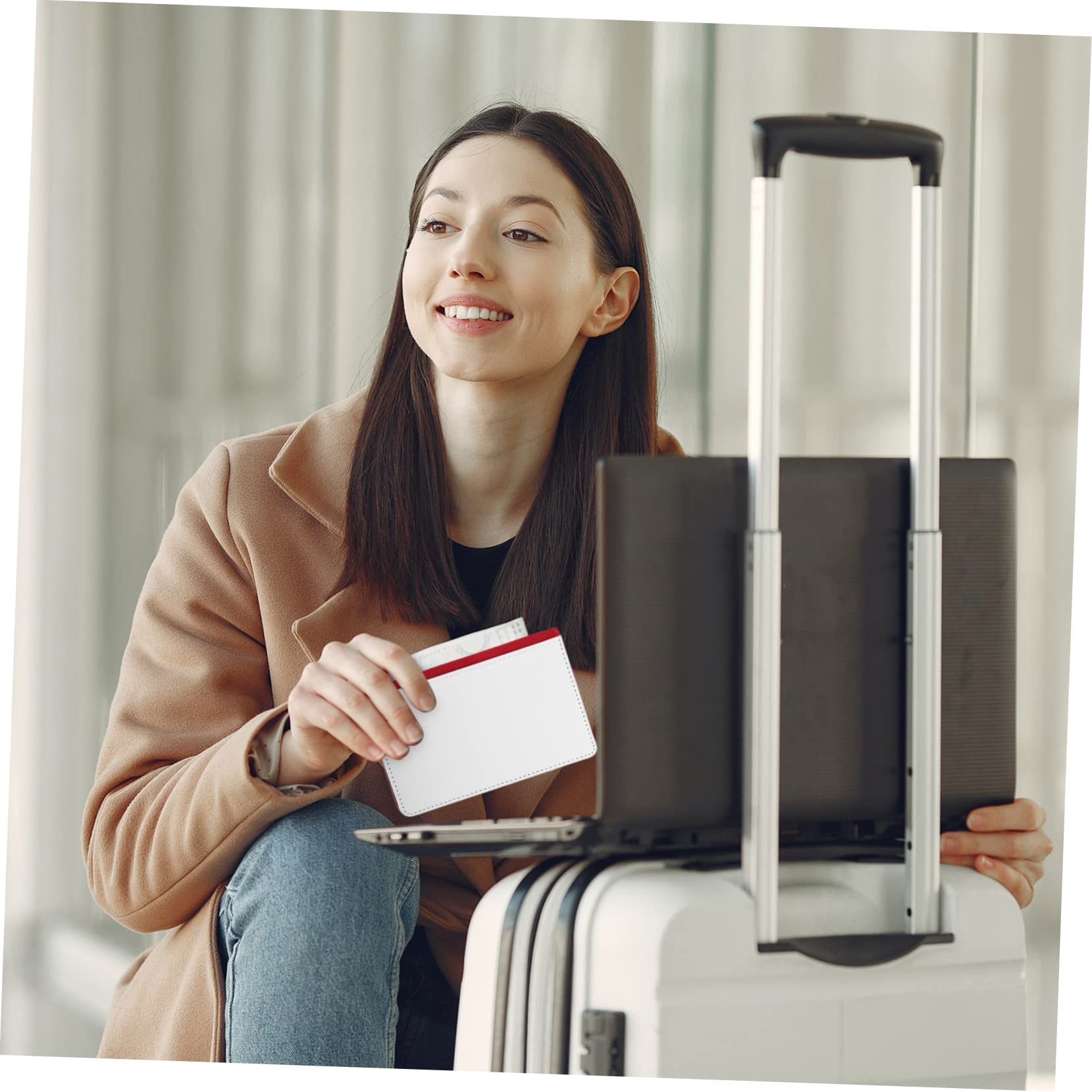 BESPORTBLE Porta Passaporto da Viaggio in Pelle Pu Rosso 3 Pezzi | Capacità Ampia, Trasporto Pratico per Carte e Contanti, Design Elegante e Funzionale