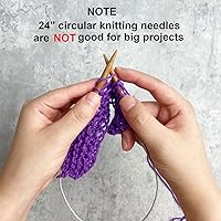 Vista 6 de Mdoker Aguja de tejer circular de bambú tamaño 10 24 pulgadas agujas de tejer circulares para tejer a mano DIY y cualquier proyecto de hilo