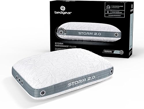 Bedgear Almohada Storm Performance  Tamaño 20  Almohada de firmeza media  Duerme cálido y caluroso  Almohada refrescante con funda hipoalergénica