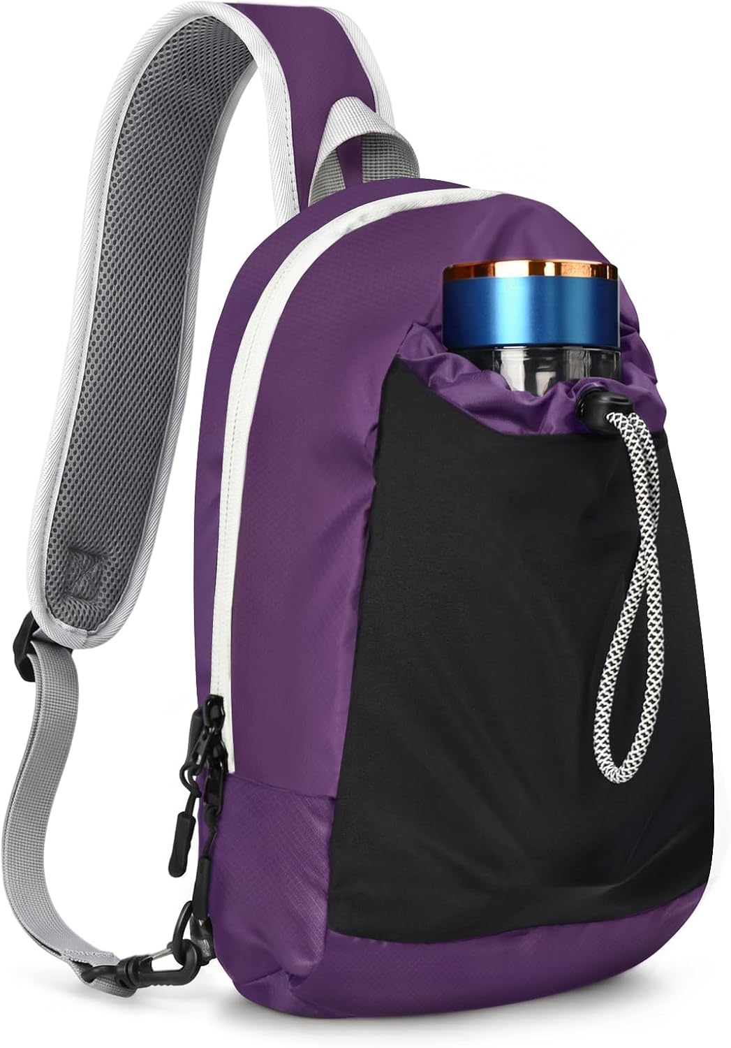 Waterproof 3L Sling Bag for Water Bottle Chest Bag S-Purple