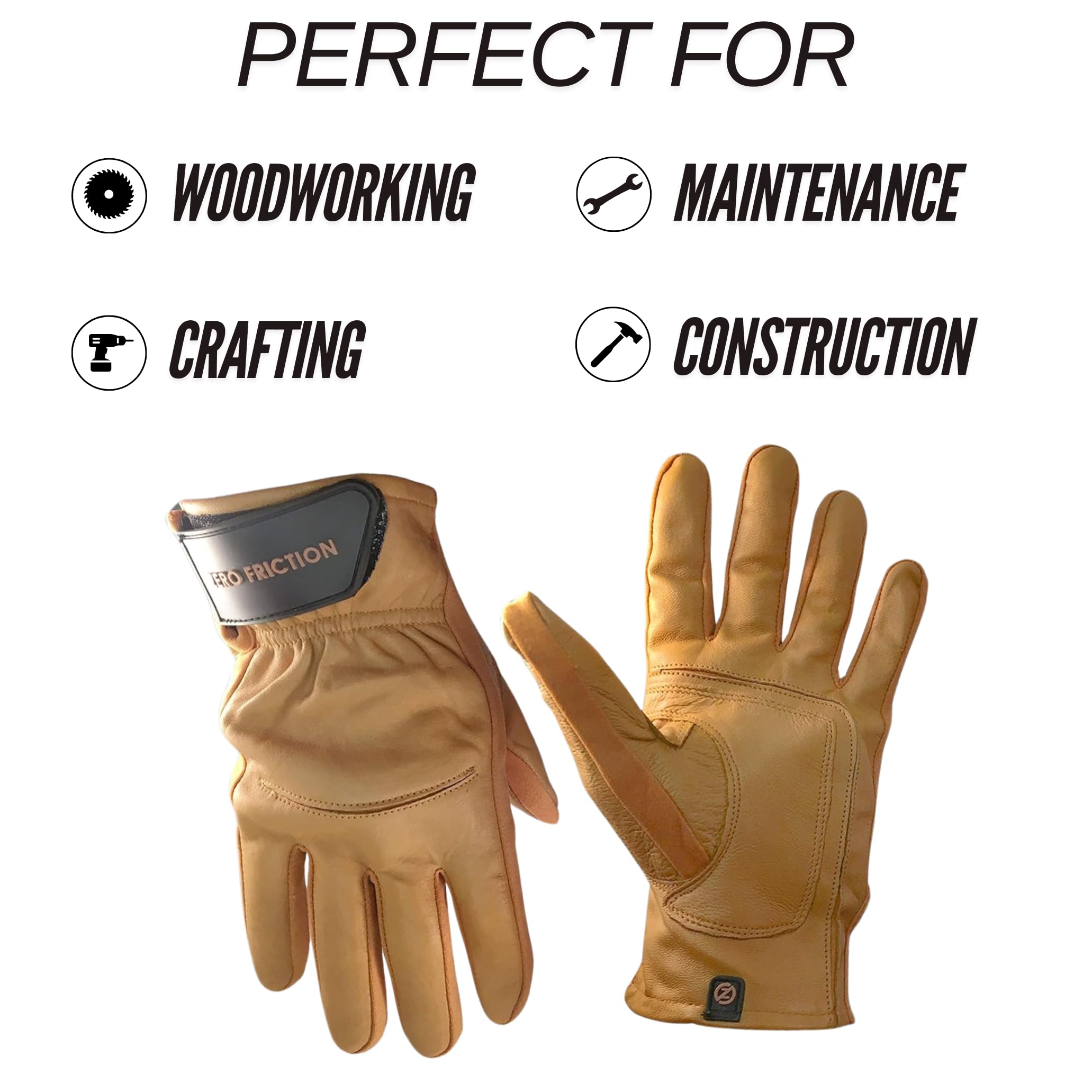Zero Friction All Leather High Dexterity Universal-Fit Arbeitshandschuhe, Hellbraun, universal, 1 Paar