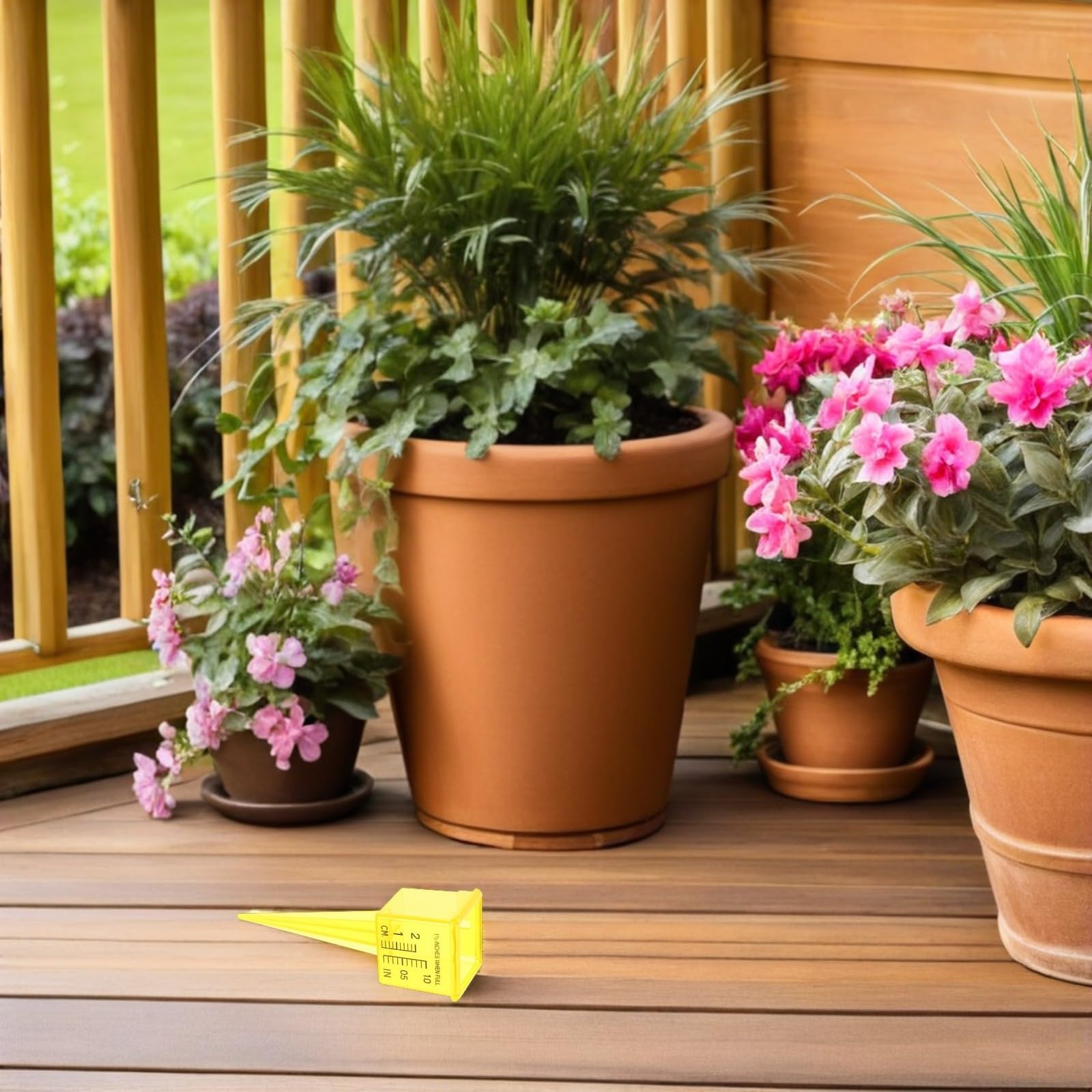 Veemoon 20 Pezzi Pluviometro da Giardino in Plastica Giallo Bocca Larga, Misuratore Preciso di Pioggia per Prato e Cortile, Leggero e Facile da Usare in Giardino e Patio