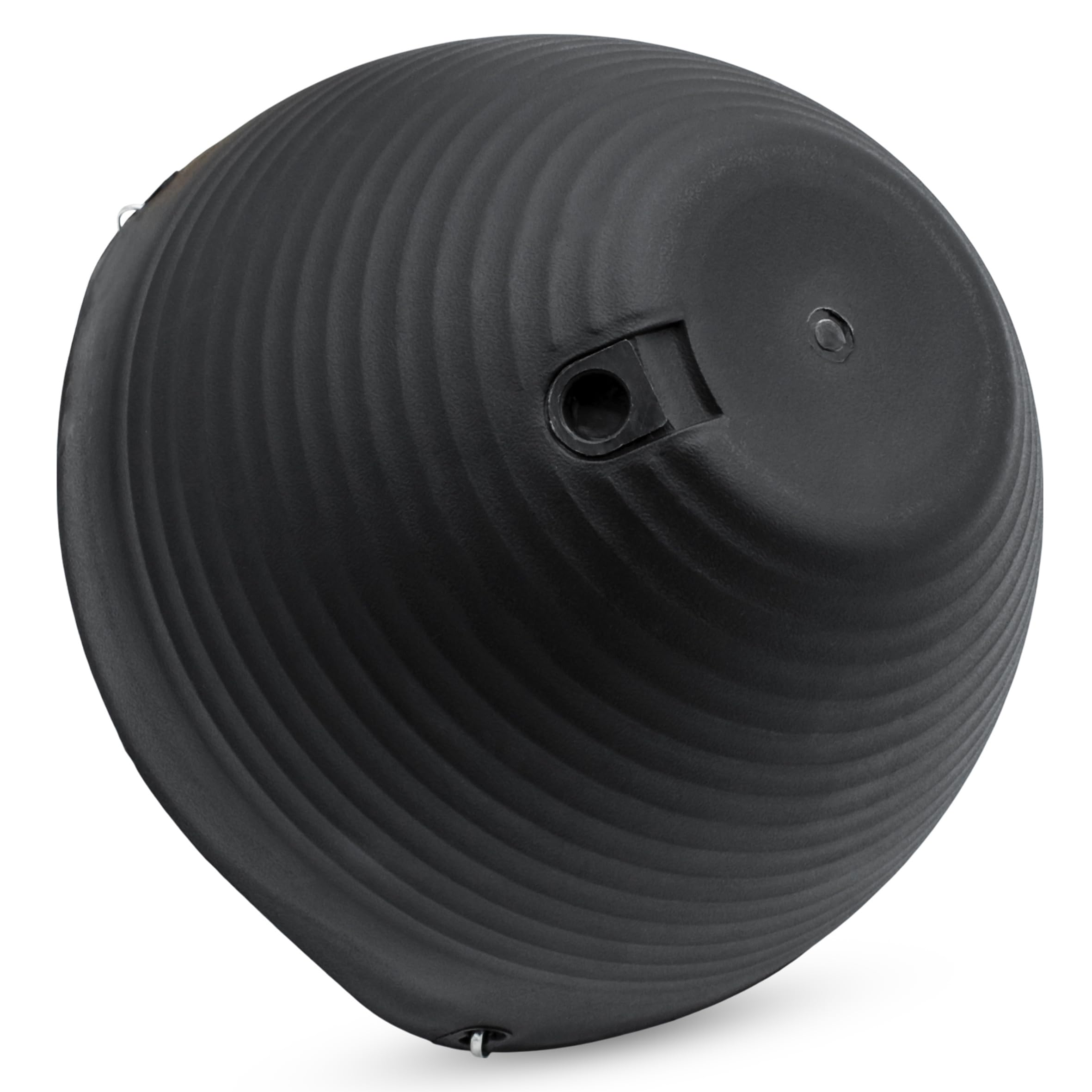 Spetebo Lot de 2 paniers suspendus anthracite avec structure rainurée - 25 cm - En plastique - Avec écoulement et chaîne en métal - Décoration de jardin - Pot de fleurs suspendu