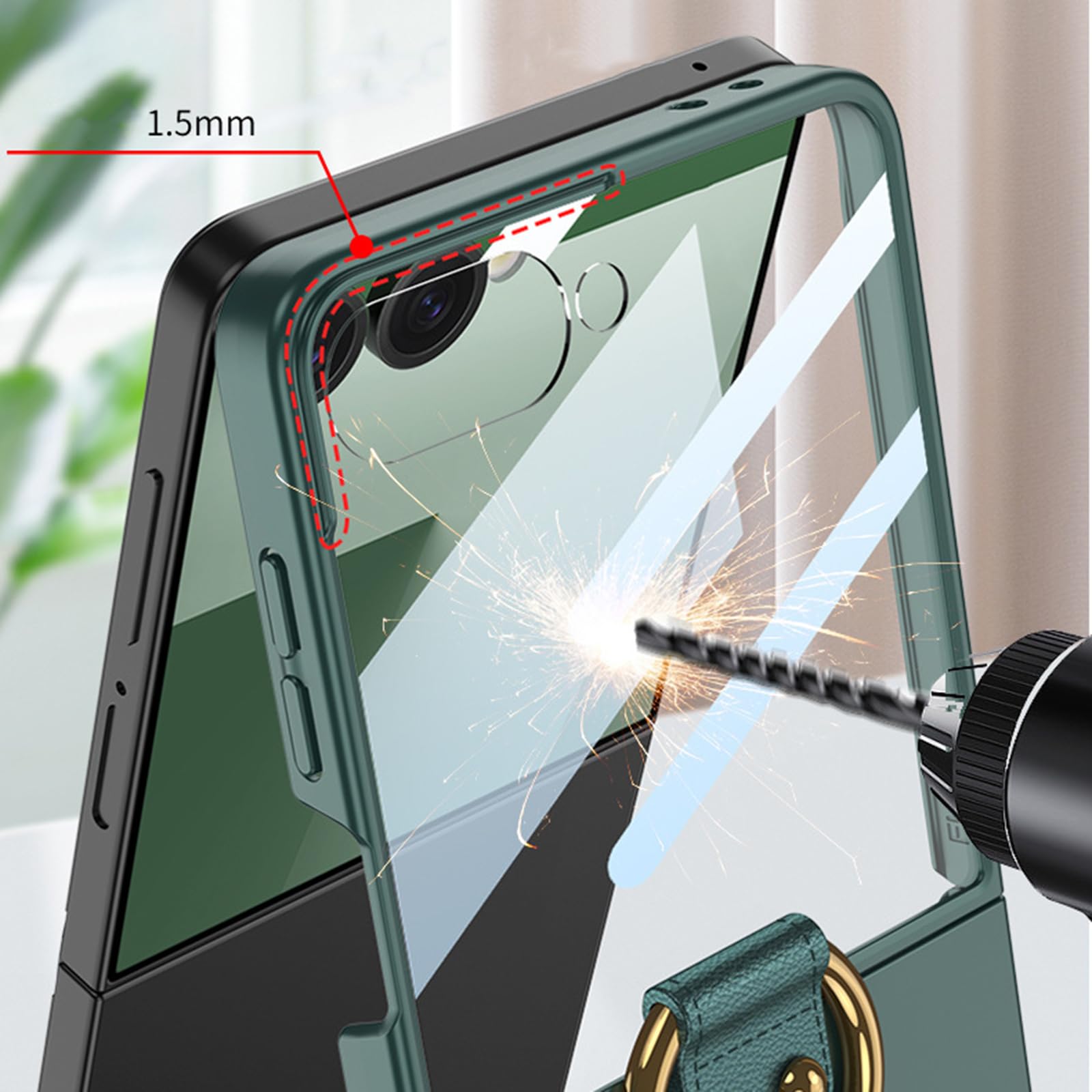 Magnetica Custodia per Samsung Galaxy Z Flip 8, Sottile Duro PC Glassata