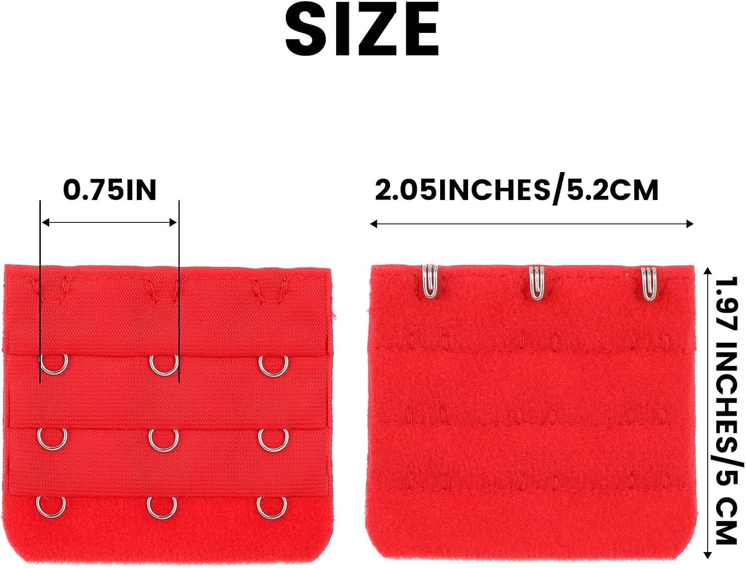 35PCS Women's Bra Extender 3 Hooks 3 Rows, Bra Band Strap Back Clips Extender, Lingerie Bra Accessories, Elastic Adjustable Stretchy Plus Size Bra Extension for Women (Random Colors)