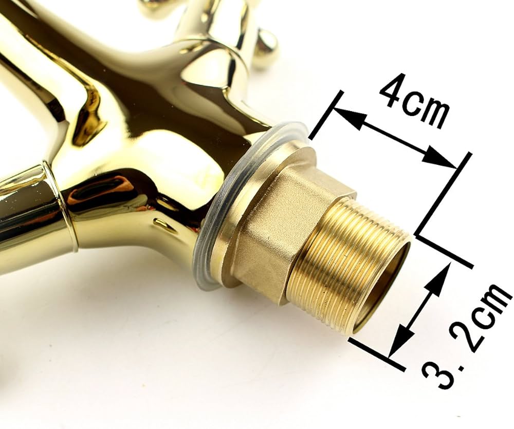 大変古い豪華な水道蛇口 二口横水栓 ウォーターワークス メッキ｜2口・2股の屋外用蛇口