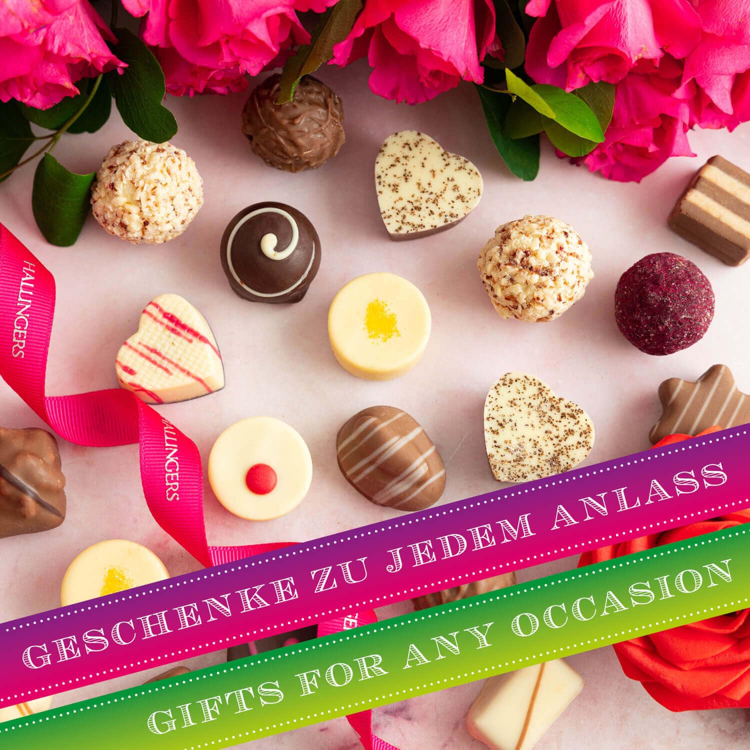 Hallingers Genuss Manufaktur Pralinen Geburtstagsgeschenk - ohne Alkohol, handmade aus Confiserie-Edelkakao in wertiger XXL-Geschenkdose "Happy Birthday ...", Geschenke für Frauen Freundin