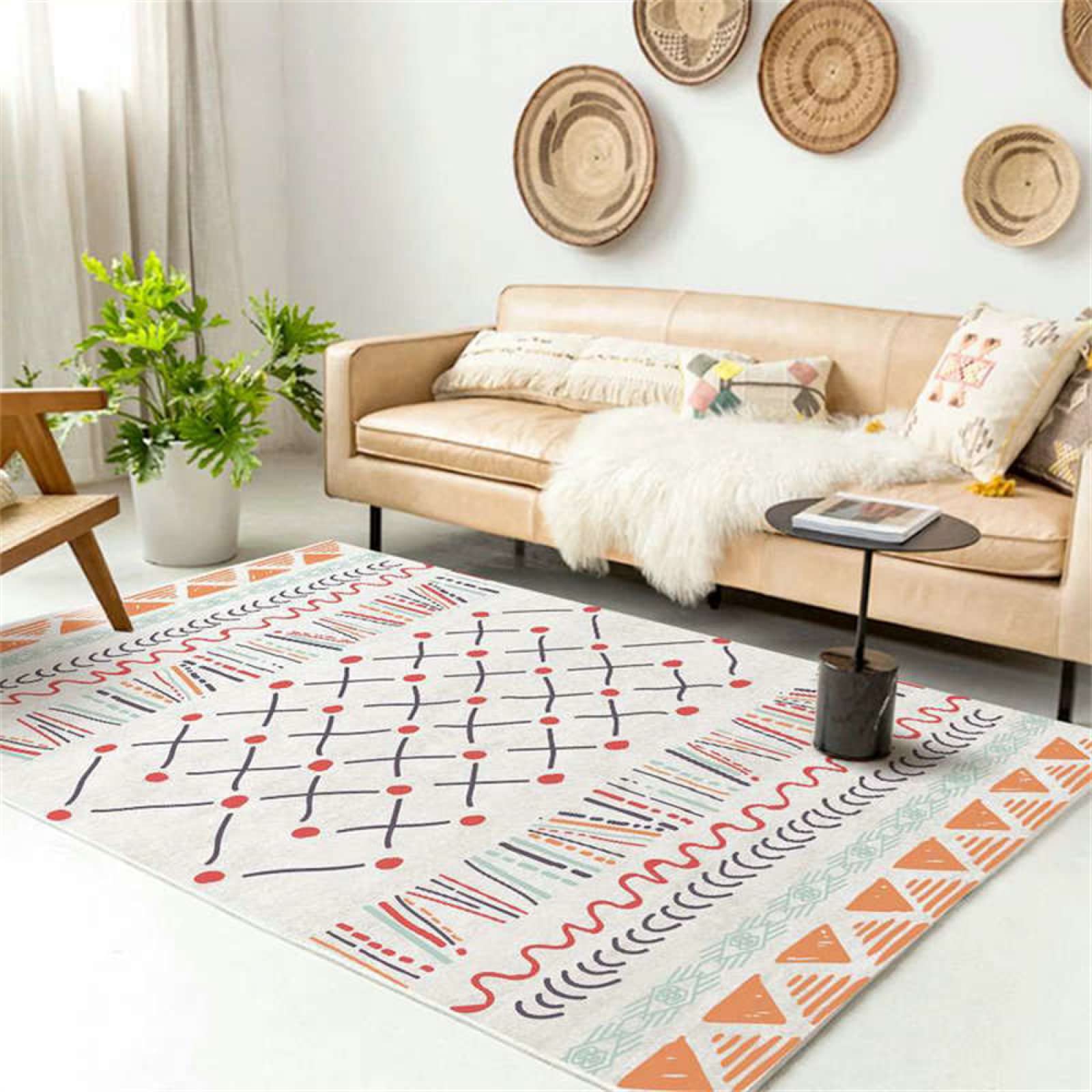 Tapis de salon de jardin design 60x120cm court antidérapant pas cher