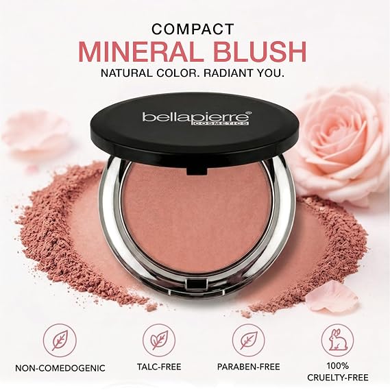 bellapierre Compact Mineral Blush | Warm Dewy Glow | Non-Toxic and Paraben Free | Suitable for All Skin Types | Compact Case - 0.35-Ounce Autumn Glow
