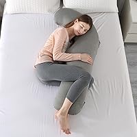 Vista 2 de BATTOP - Almohadas de embarazo con funda refrescante, almohada de maternidad para dormir, soporte para vientre, caderas, piernas, imprescindibles