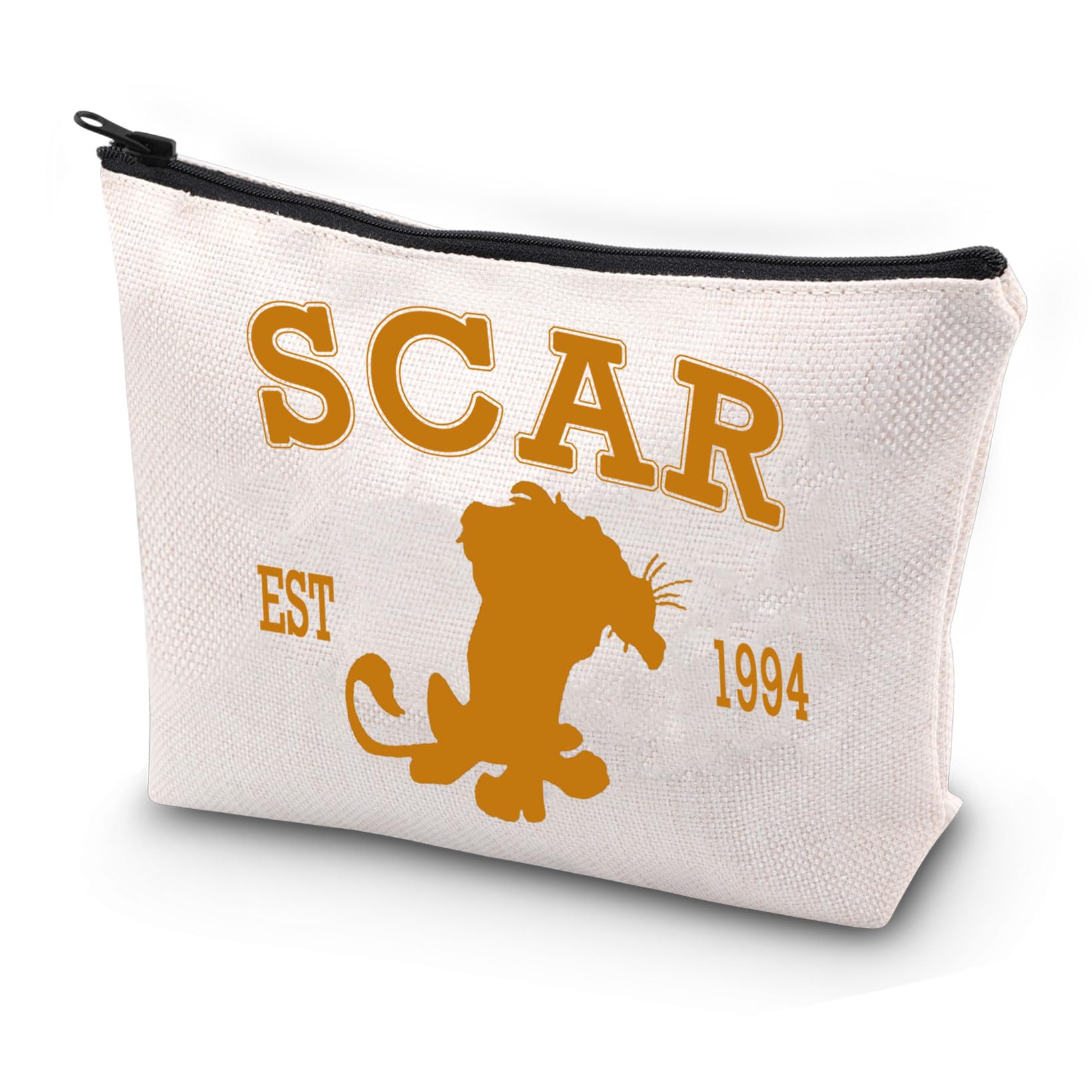 JYTAPPFunny Lion Makeup Bag Scar Est 1994 The Lion Movie Character Cosmetic Bag Scar Lion Merchandise Lion Fans Gift, Beige, Fashion