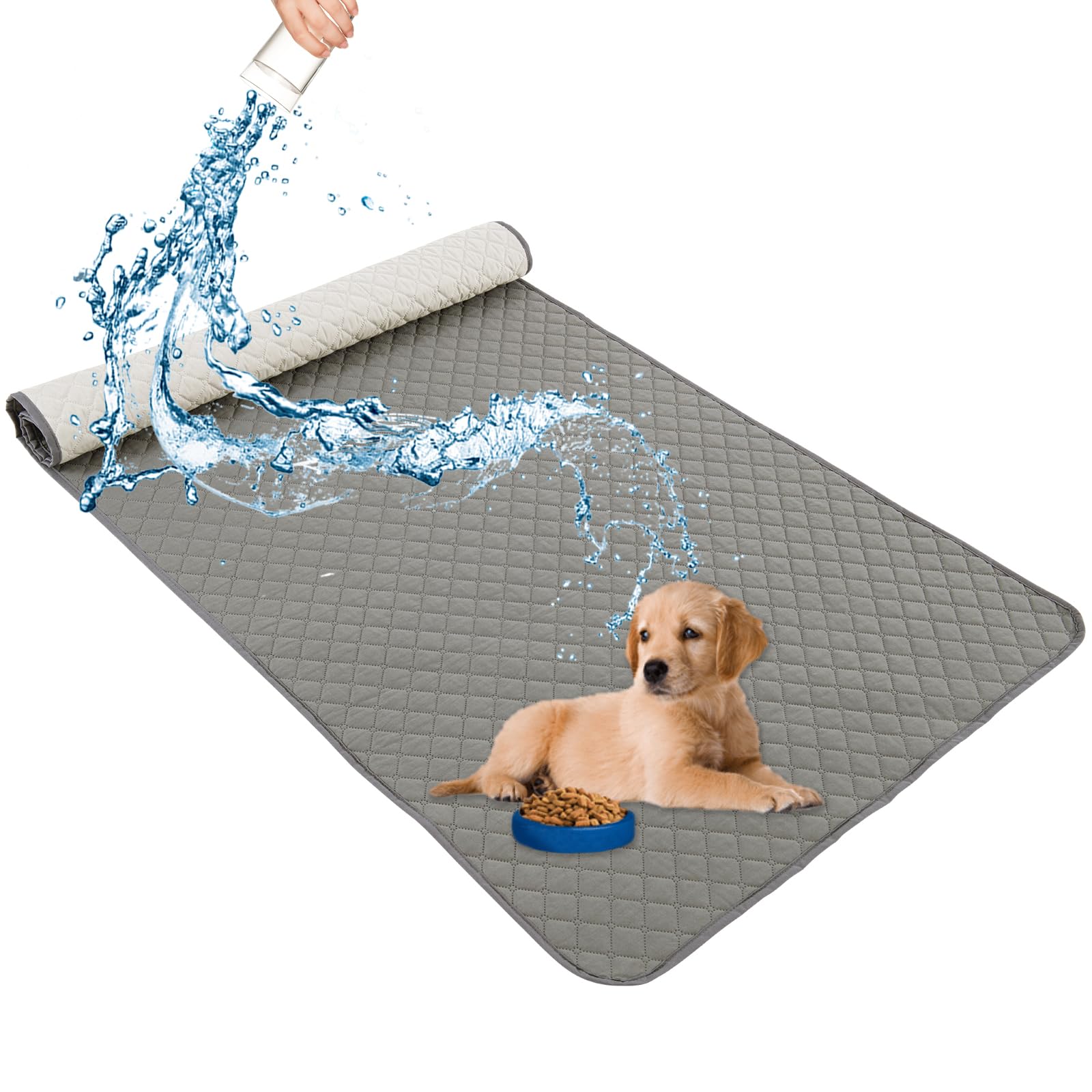 100% Beidseitiger wasserdichte Sofabezug für Hunde, Waschbare rutschfeste Hundedecke für Sofa Bett, Sofaschutz für Kinder Hund Katze (Hellgrau,208x305 cm)