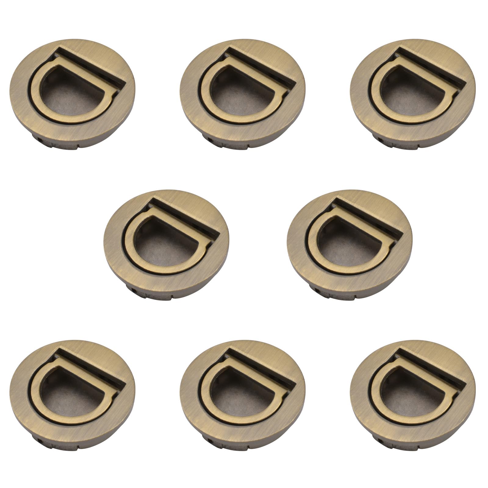 MOROBOR Round Pull Ring Embedded Handle, 8pcs Tatami Hidden Handles Concealed Cabinet Door Finger Pulls Furniture Hardware with Screws for Cabinet Wardrobe Drawer (Bronze) — image 1
