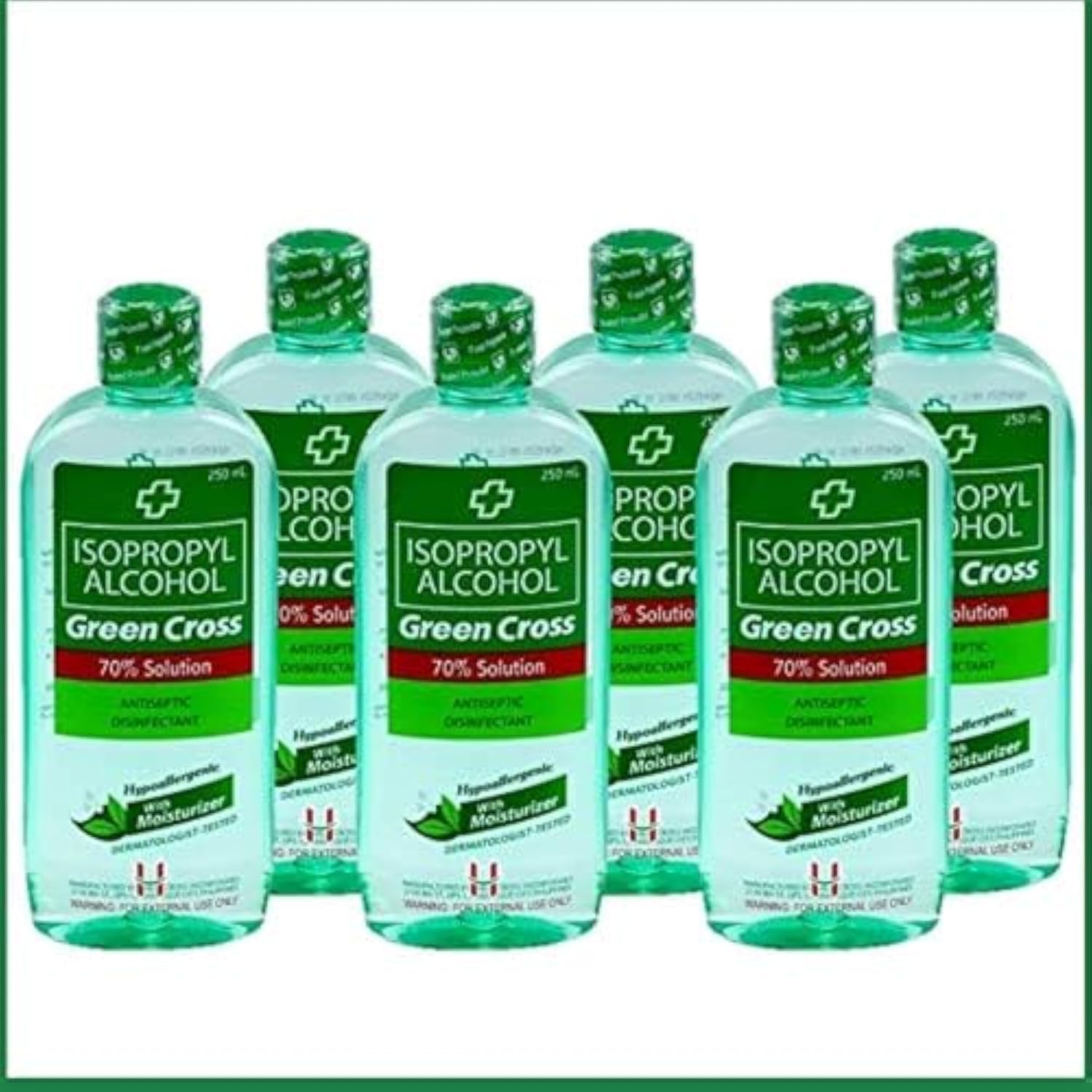 Green Cross Isopropyl Alcohol 70% W Moisturizer - 250ml (Pack of 6)