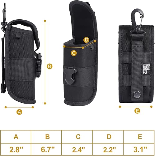 Miniatura 6 de OneTigris MOLLE Estuche para lentes con hebilla rígida para gafas de sol, caja de almacenamiento de nailon 1000D (negro)