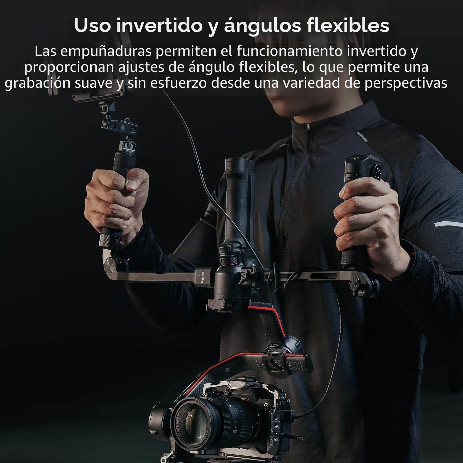 SMALLRIG Empuñadura Dual de Control de Foco para Gimbal dji RS 2/RS 3 Pro/RS 4 Pro, con Rail NATO, Joystick, Cambio de Modo, Carga Máx. 17.6 LB - 4327