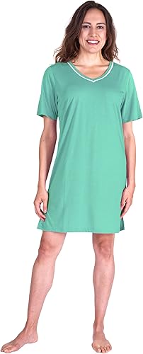 Cool-jams Camisas de dormir sin sudor para mujer, vestido de pijama que absorbe la humedad hasta la rodilla