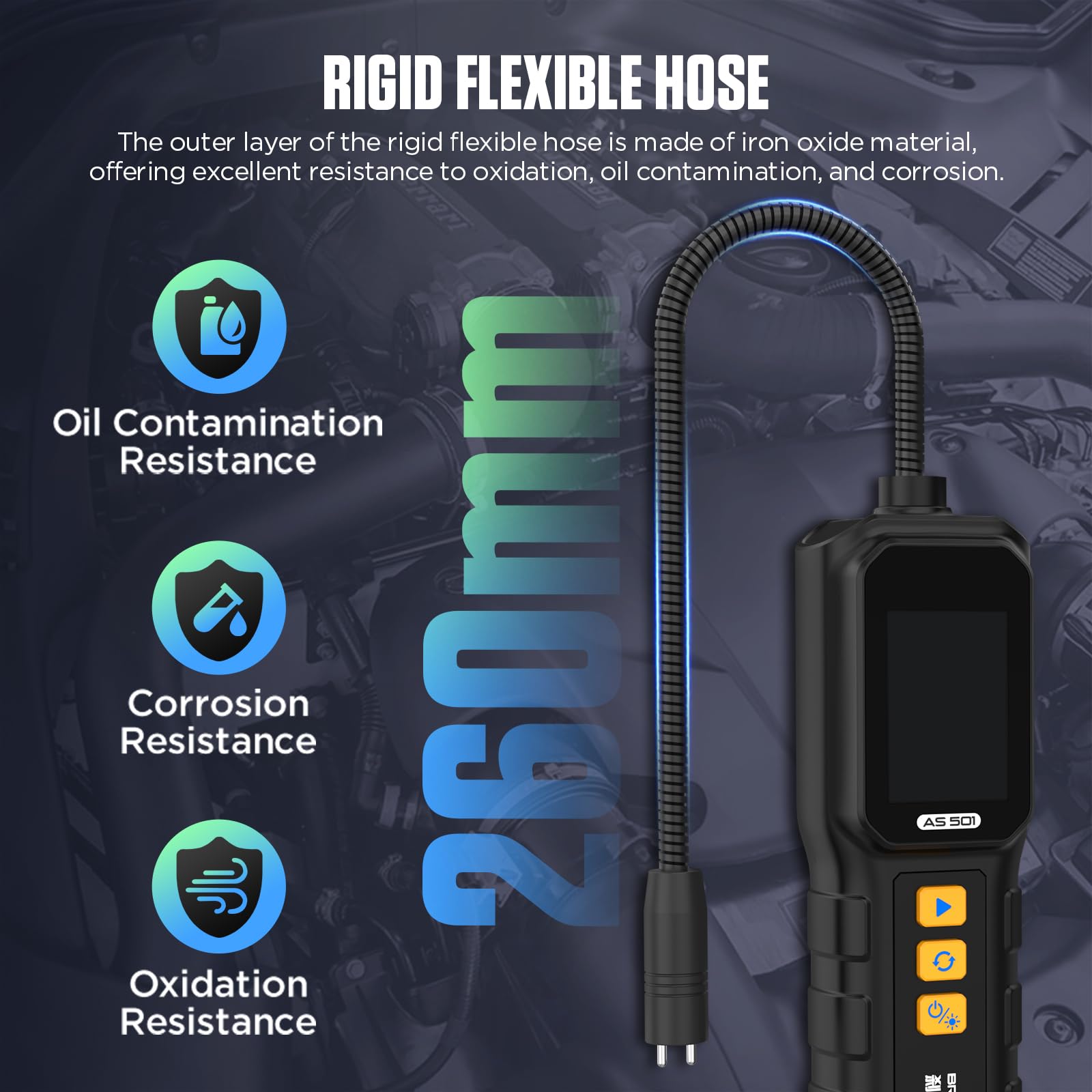 AS501Tester Universale per Liquido dei Freni, per Auto, Test per DOT3, DOT4, DOT5, DOT5.1, ENV-4, ENV-6 con Display retroilluminato ad Alta Definizione