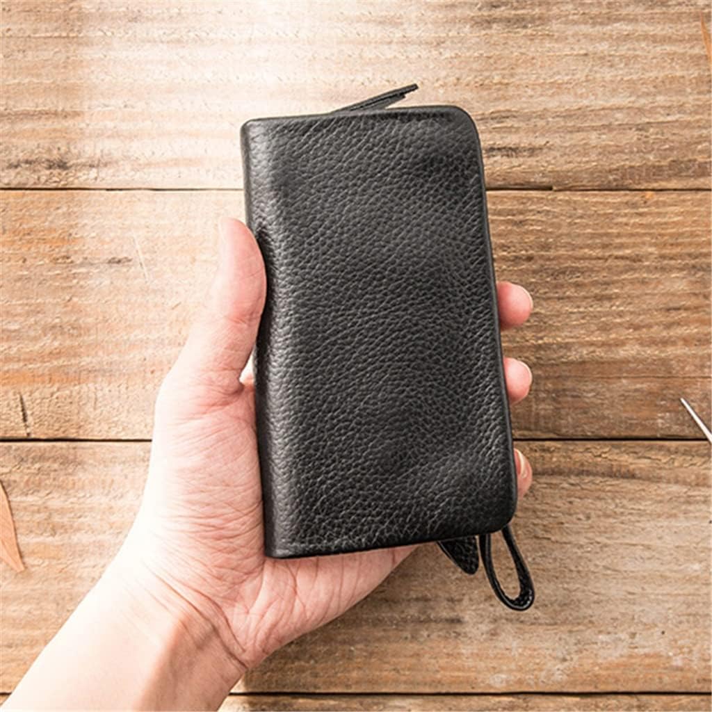 Men's Leather Key Case Large Capacity Utility Vehicle Home Key Case Leisure Buckle Key Wallet Mini Card Case，A